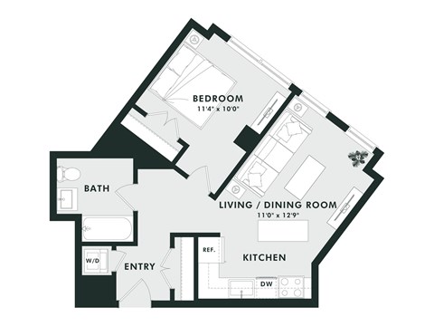 A black and white image of a house floor plan.